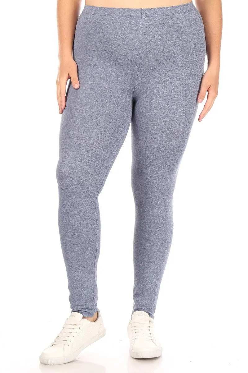 Women's Plus Size Elastic Band Waist Stretch Comfy Workout Leggings Pants