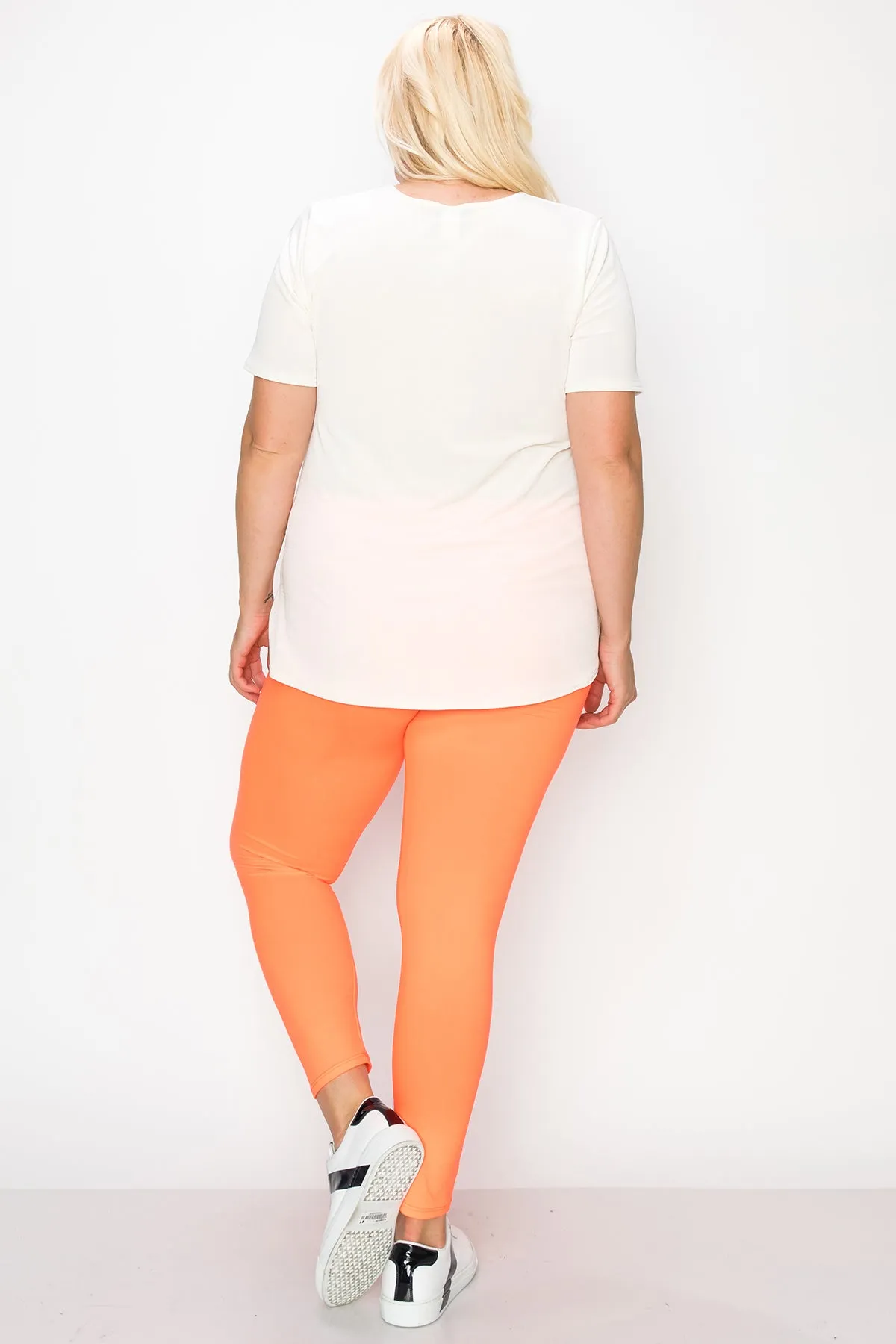 Women's Plus Size Elastic Band Waist Stretch Comfy Workout Leggings Pants
