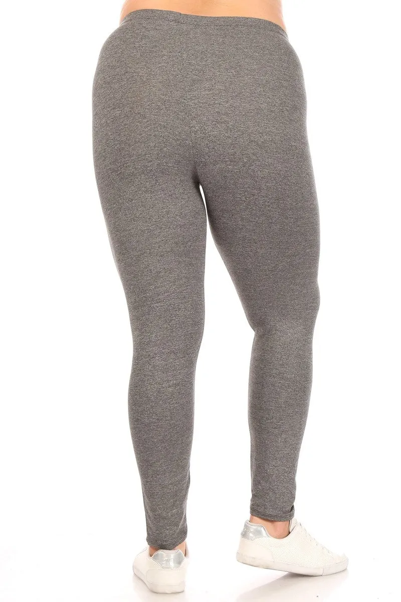 Women's Plus Size Elastic Band Waist Stretch Comfy Workout Leggings Pants