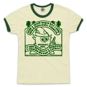 Woodsy Owl "I Helped Build A Forest" Men's Ringer Tee