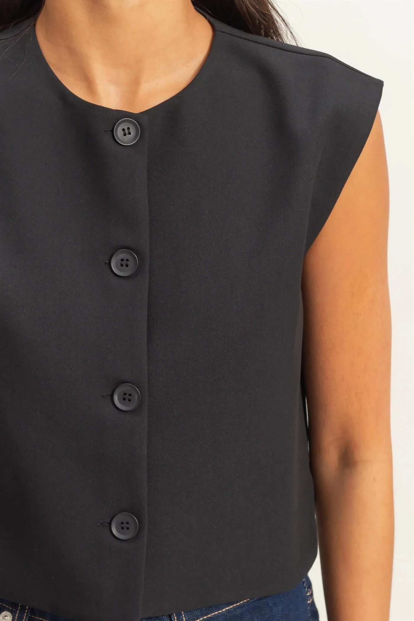 Woven Vest I Black