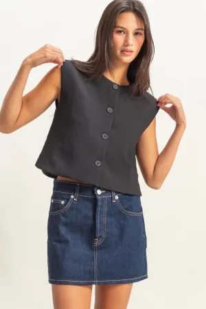 Woven Vest I Black