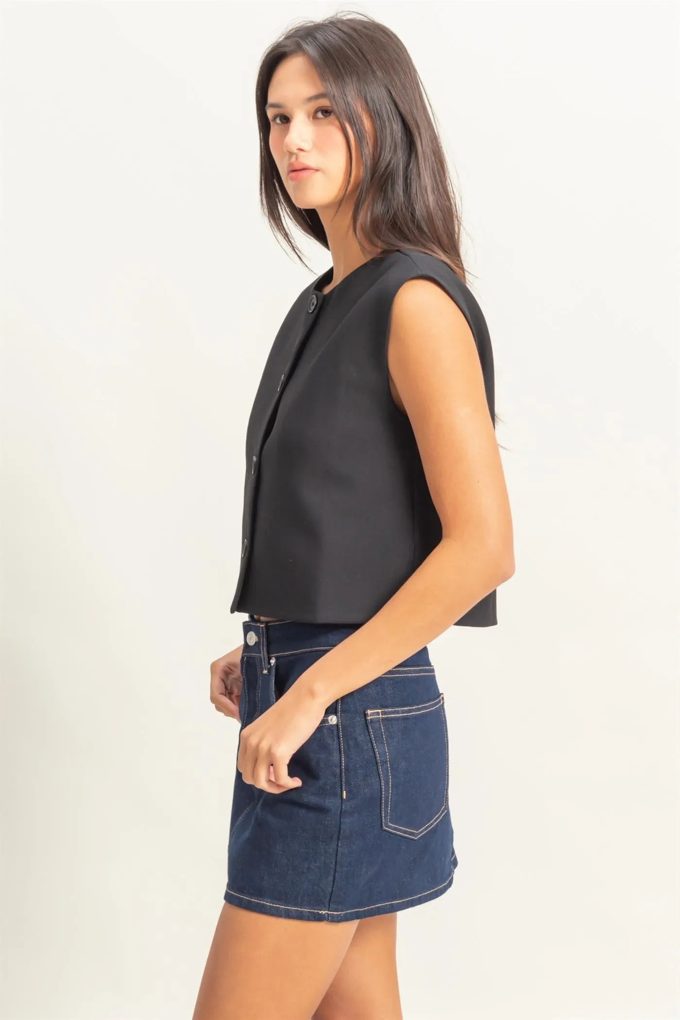Woven Vest I Black