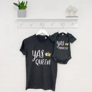Yas Princess Yas Queen Mum And Daughter T Shirt Set