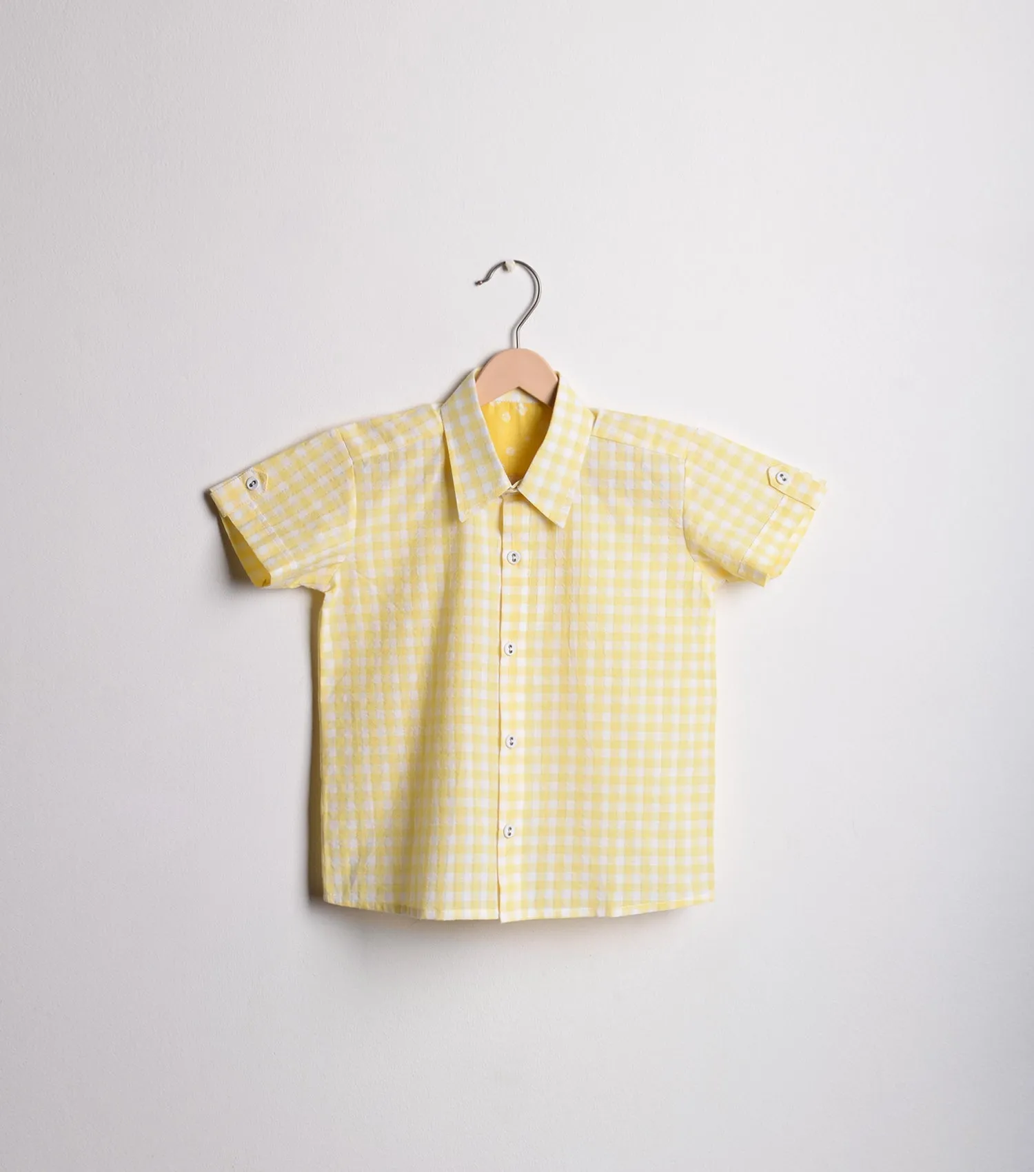 Yellow Checked Cotton Shirt