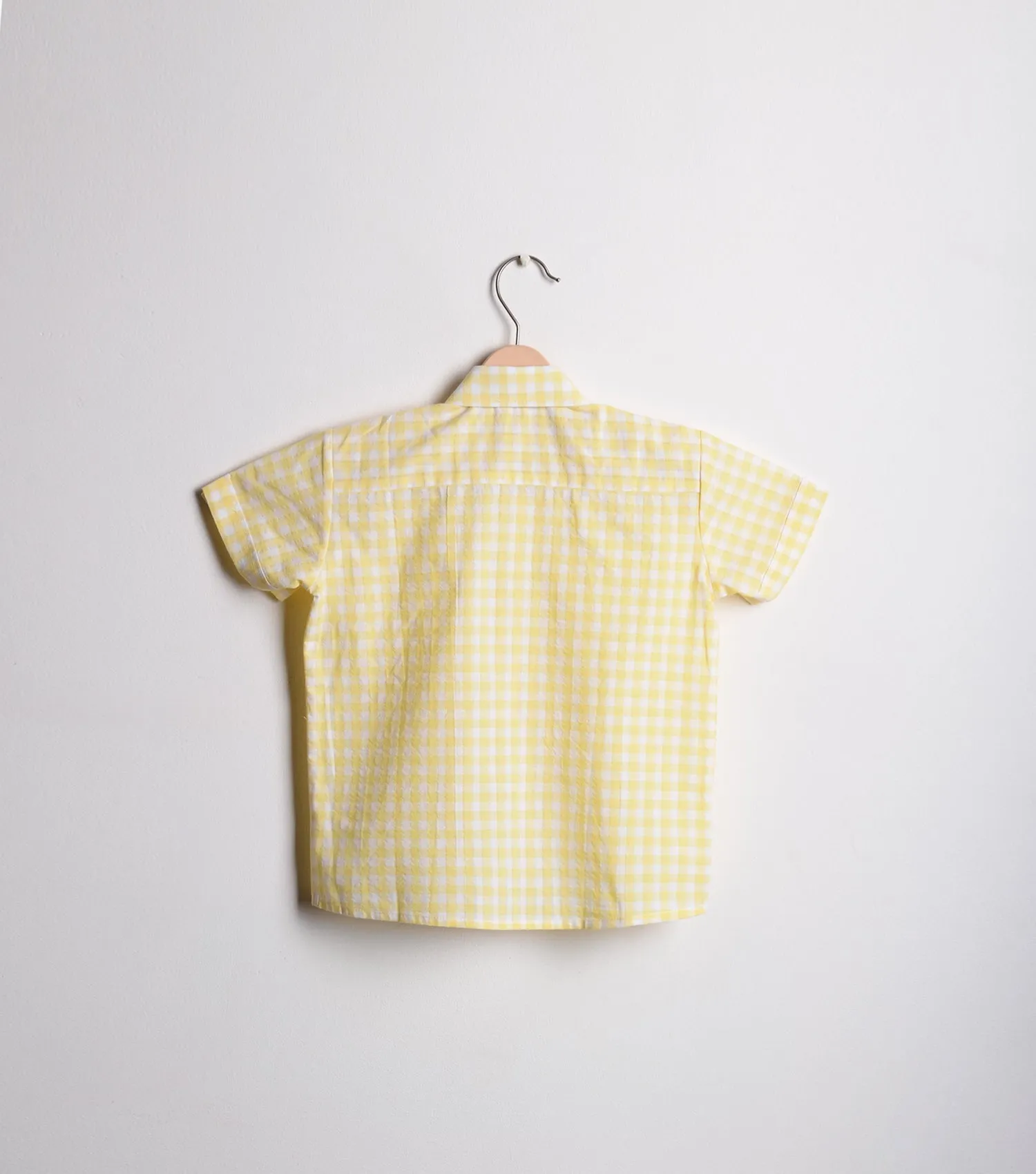 Yellow Checked Cotton Shirt