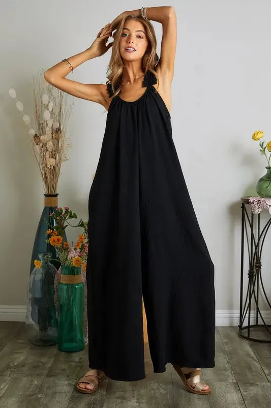 You Can't Ruffle These Feathers Wide Leg Jumpsuit