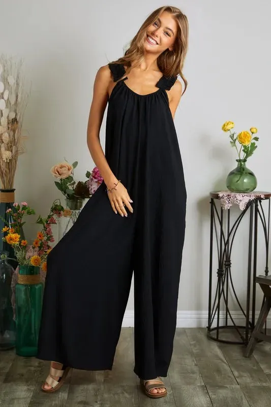 You Can't Ruffle These Feathers Wide Leg Jumpsuit